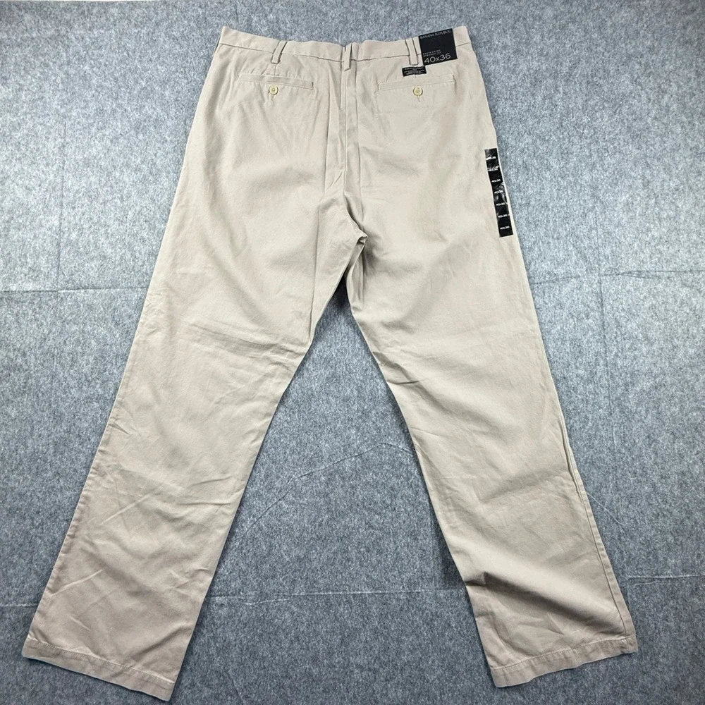 Banana Republic Gavin Chino‎ Pants Mens 40x36 Khaki Tan Straight Leg New NWT